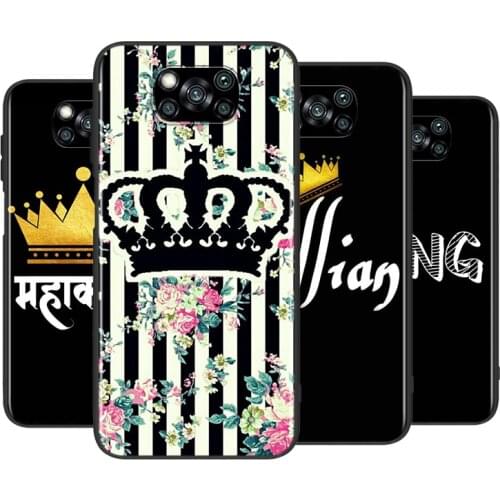 King Queen Crown For Xiaomi Poco X3 GT NFC M2 X2 F2 F3 C3 M3 F1 Pro Mi Play Mix3 A3 A2 A1 6 Lite Soft Phone Case
