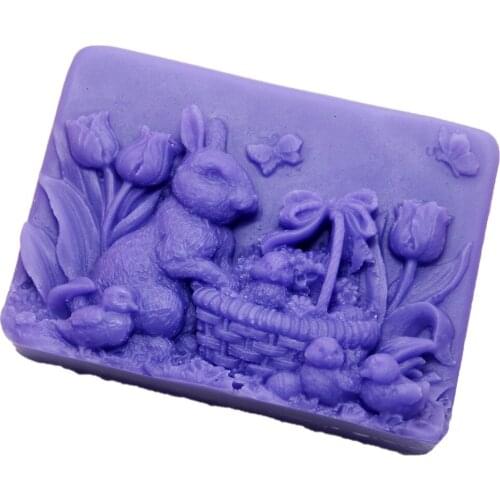 Rabbit Soap Mold Animal Silicone Molds Craft Art Silicone Soap Mold Craft Molds DIY Handmade Soap Molds