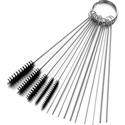 Multifunction Carburetor Carbon Dirt Jet Remove Cleaning Needles+Brushes Tools Cleaning Tools for Automobile Motorcycle Tubing