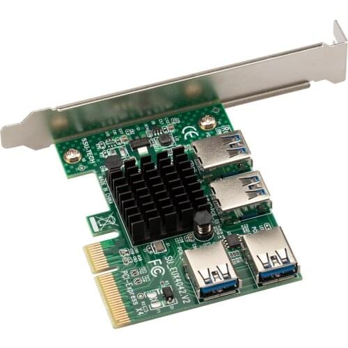 PCIE 1 to 4 Extender Module PCI-E to PCI-E Adapter 1 to 4 PCI-Express Slot 1x to 4x 16x USB 3.0 Riser Multiplier Card Converter