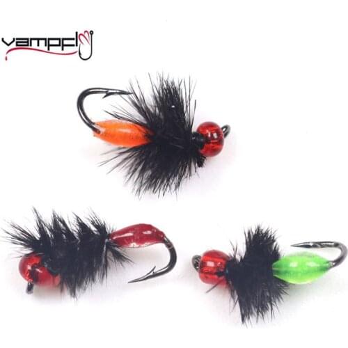 Vampfly 6PCS #14 #16 #18 Mini Ant Soft Feather Fly Fishing Nymph Artificial Lure Bait For Trout Panfish Fishing