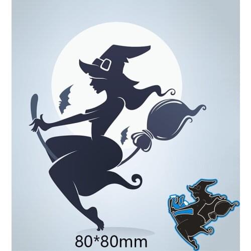 New Metal Cutting Dies Witch For Card DIY Scrapbooking stencil Paper Craft Album template Dies 80*80mm