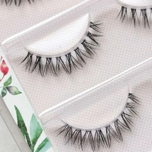 NEW handmade false eyelashes Natural eyelashes with long false eyelashes Thick cross nude makeup Transparent soft stem eyelash