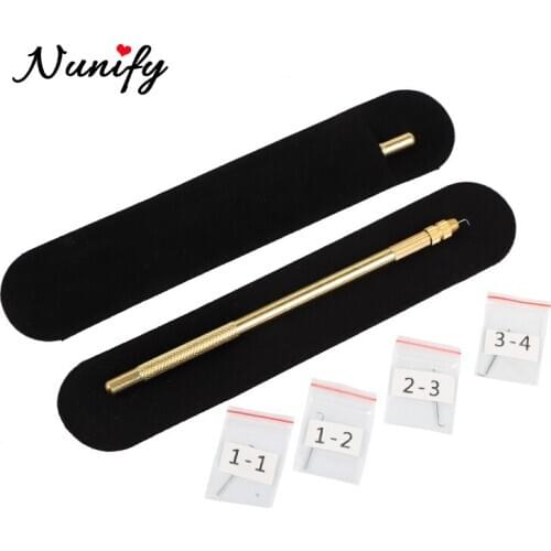Nunify Lacing Needle Ventilating Holder+4Pcs Needle Kit 1-1,1-2, 2-3, 3-4 Ventilating Needle For Lace Wig Closure Frontal Making