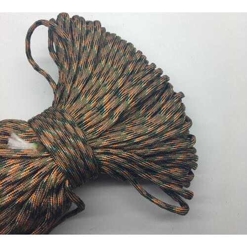 10yards/Lot Mix color Paracord Bracelets Rope 7 Strand Parachute Cord CAMPING HiKING Brown+Black+Orange+Green