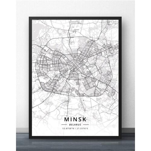 Minsk Belarus Map Poster