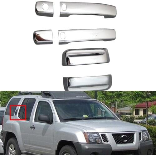 FIT FOR 2005-2015 NISSAN XTERRA CHROME DOOR HANDLE COVER COVERS CAPS TRIM KIT WITH SMART KEY HOLE