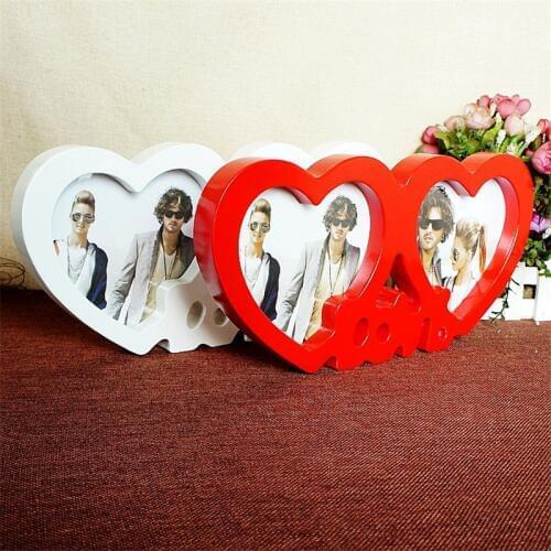 Heart Shape Photos Frame Love Couple Picture Frame Wedding Photo Frame, Household Decor Desktop Decoration Framework
