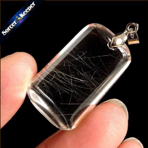 Rare Natural Quartz Gold Rutilated Garden Quartz Crystal Love Necklace Pendant natural minerals Fish Tank Beads SS750