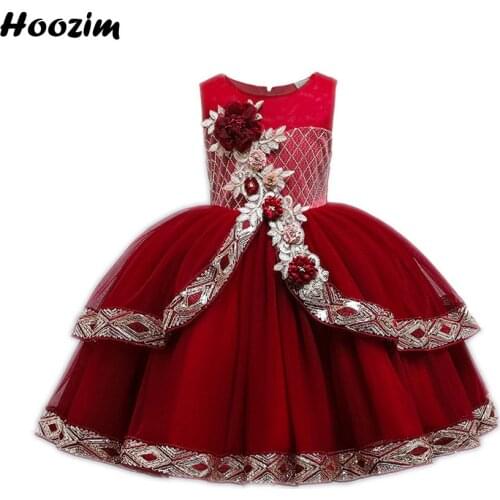 Luxury Palace Princess Sequin Plaid Evening And Wedding Dresses Girls 4-12 Year Champagne Applique Backless Party Dress Children