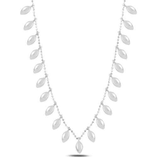 Silver 925 Sterling Cambered Shuttle Dangle Necklace