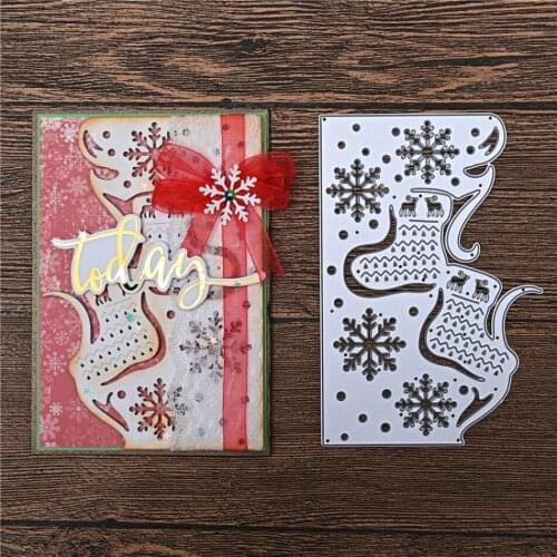 Stocking Snowflake Cutting Dies Christmas Metal Cutting Dies Stencils Die Cut for DIY Scrapbooking Album Paper Card Embossing