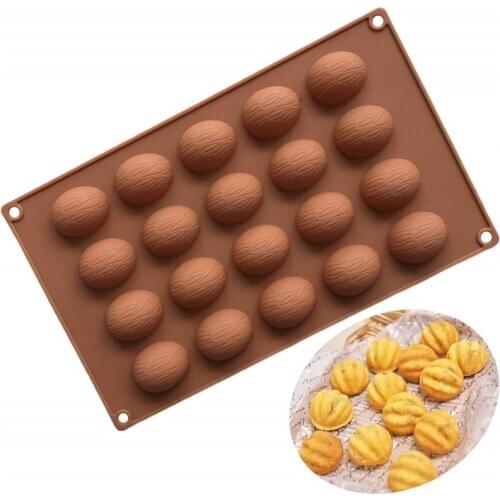 20 Holes Walnut Silicone Mold Cake Chocolate Molds Pudding Mold Fondant Cake Cake Decorating Tools Kitchen Baking Accessories