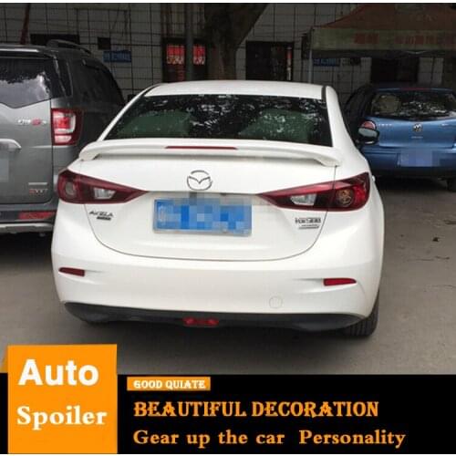 For Mazda 3 Spoiler 2014-2019 Mazda AXELA Sport spoiler ABS Material Car Rear Wing Primer Color Trunk Rear Spoiler Sport 2016