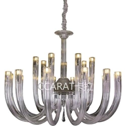 Postmodern glass chandelier crystal living room bedroom dining room study villa model room light luxury chandelier