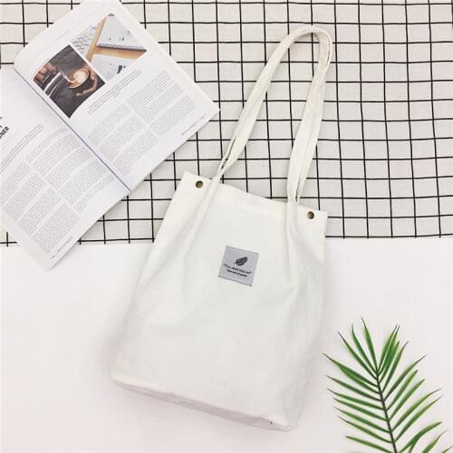 Bags for Women 2021 Corduroy Shoulder Bag Reusable Shopping Bags Casual Tote Female Handbag for A Certain Number of Dropshipping