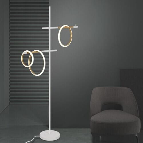LED Postmodern Lucky Ring Iron Aluminum Acryl LED Lamp LED Light LED Floor Lamp Floor Light For Foyer Dinning Room Bedroom