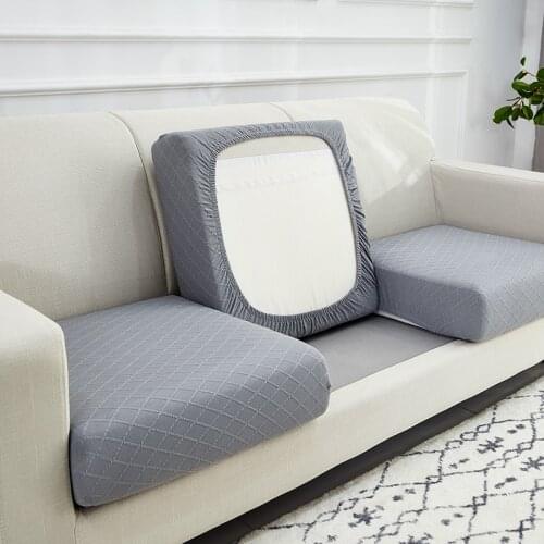 Thick Fleece Sofa Seat Cushion Cover Chair Cover Pets Kids Furniture Protector Stretch Washable Removable Slipcover 1/2/3/4 Seat