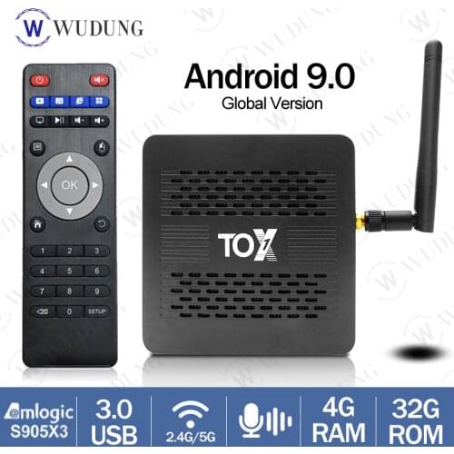 TOX1 Amlogic S905X3 Smart TV Box Android 9.0 4GB RAM 32GB ROM 2.4G 5G WiFi Bluetooth 1000M LAN 4K HD Set top TV BOX