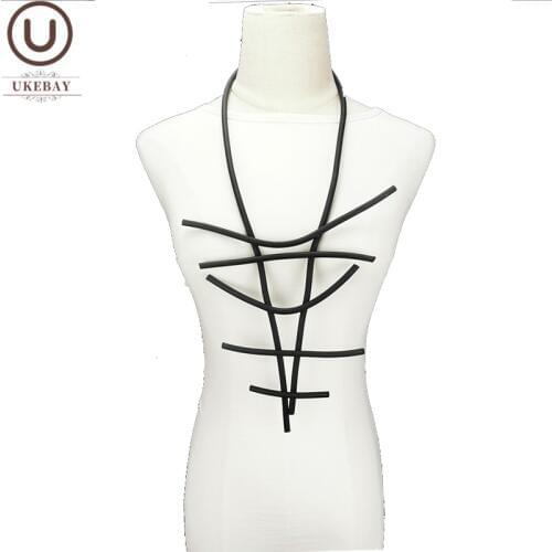 UKEBAY New Geometric Pendant Necklace Women Silicone Jewelry Handmade Statement Necklaces Party Clothes Accessories Wedding Gift