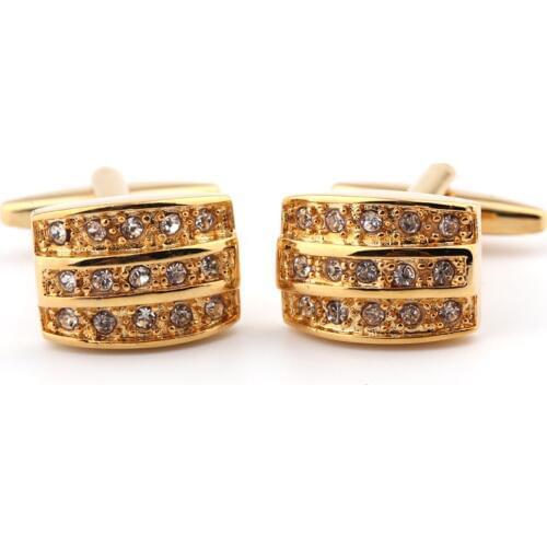 Golden crown shape cufflinks crystal mens shirts cufflinks cuff