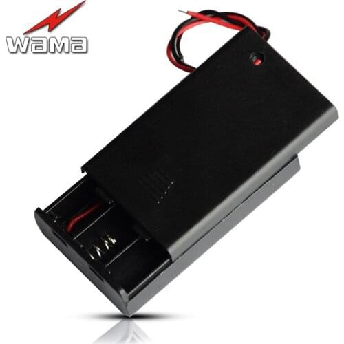 3-Slot AAA Battery 4.5V Charging Box with Cap Clip Wire Length 120mm 3 Slots Storage Holder Boxes Case for Toys With Wire Lead