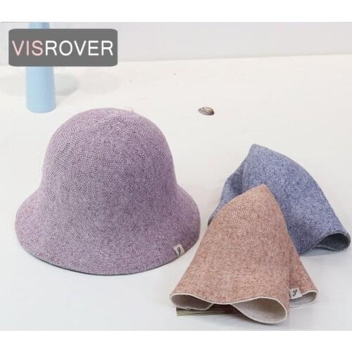 VISROVER Soft Cashmere Summer Bucket Cap For Women Double Side Spring Fish Hat Outdoor Sport Autumn Lady Sun Hat Gift Wholesales