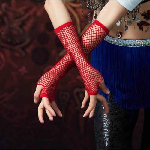 2018 Women Dancewear Belly Dance Costume Accessories Arm Sleeves Adjustable Meshy Sleeves Net Armbands Tribal Fusion