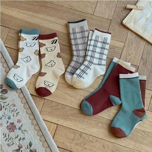 6 Pairs Pack 1-8 Years Kids Childrens Socks Spring Autumn Cartoon Baby Boys Girls Socks