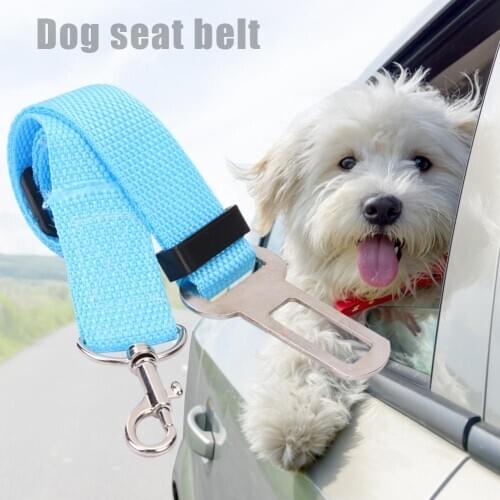 Car Pet Dog Leash Harness Lead Adjustable Vehicle Dog Seat Belt Safety Seatbelt Polyester Fiber Convenient Fashion Adjustable