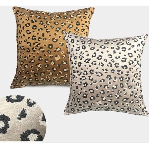 INS Pillowcase Leopard Print Jacquard Cushion Covers Luxury Fashion Throw Pillow Covers