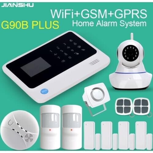 JIANSHU Home Security Alarm System Work with 100 Wireless Zones 8 Wired Zones GSM WIFI Wireless Home Security Alarm System