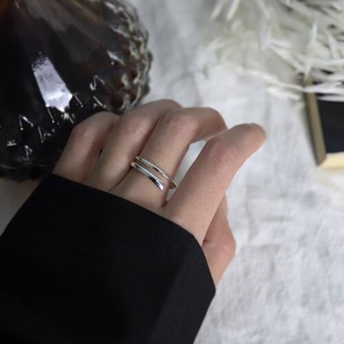 Korea Dongdaemun Opening Simple Cross Ring Anti-Allergy Smooth Simple Wedding Rings for Women Valentines Day Present