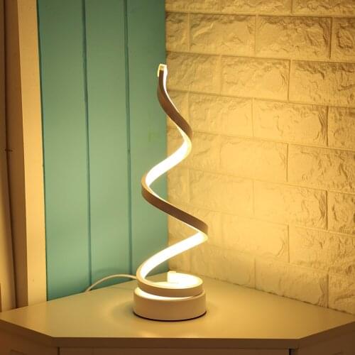 Wrought Iron Arc Reading Lamp Modern Led Spiral Decoration Simple Table Lamp Study Room Living Room Bedroom Bedside Table Lamp