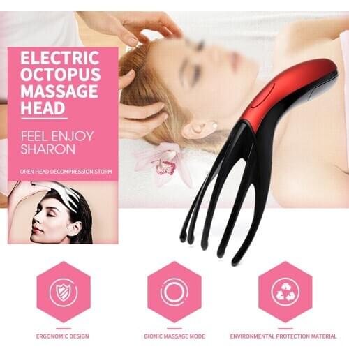 Electric vibration head massager Finger Gripper Claw body scalp massage relax comb relief fatigue portable health care