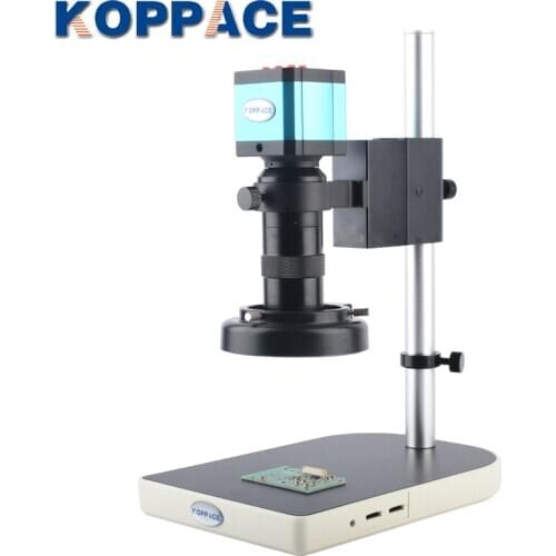 KOPPACE 21 Million Pixels HDMI HD Microscope Camera 100X Lens Mobile Phone Maintenance Industrial Microscope LED Ring Light