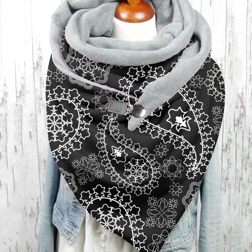 Fashion Scarves Women Cashew Printing Button Soft Wrap Casual Warm Scarves Shawls 2022 New Winter Scarf Women Bandana шарфов