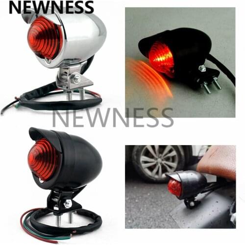 Motorcycle Red Adjustable Cafe Racer Style Stop Tail Light Motorbike Brake Rear Lamp Taillight for Harley Chopper Bobbe