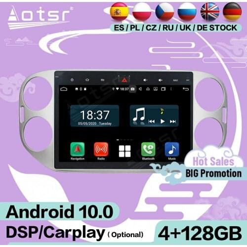 128G Carplay Screen Multimedia Stereo Android Player For VW Tiguan 2013 2014 2015 GPS Navigation Audio Radio Receiver Head Unit