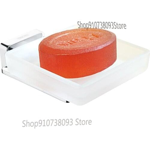 Bathroom Soap Box Rack All Copper Soap Rack Wall Hanging Balcony Perforated Glass Soap Dish Storage Rack Soap Dish