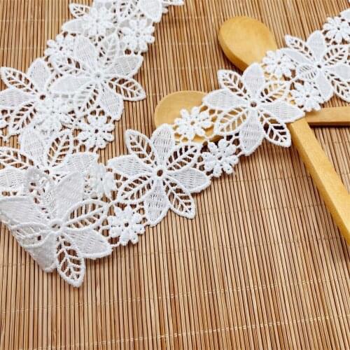 New Milk Silk Water-Soluble Lace Trim Black Lace DIY Wedding Dress Veil Sewing Material V2725