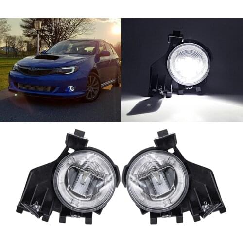 Fit For Subaru Impreza 2008-2011 Impreza WRX 2008-2012 White DRL Halo Led Front Fog Light Assembly Kits Auto Daylights