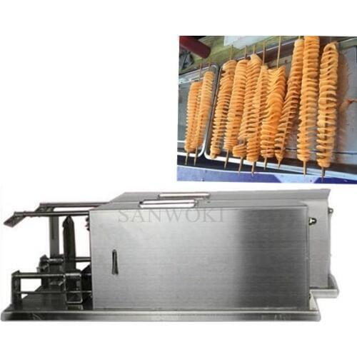 Fully Automatic stretch Electric Potato Twister Tornado Slicer Machine;Potato spiral potato cutting machine;Spiral Slicer
