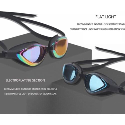 Professional Swimming Goggles Anti-Fog UV Protection Adjustable Men Women Waterproof Silicone Glasses Eyewear