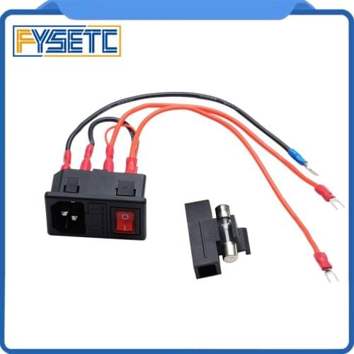 5pcs Power Switch 220V/110V 15A Short Circuit Protection Safety Switch Power Socket For 3D Printer Parts