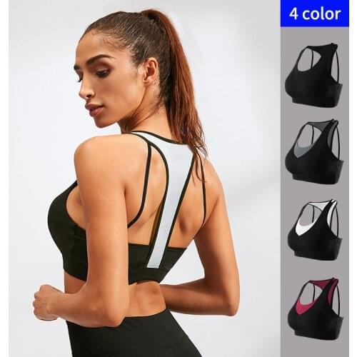 Sexy Sports Bra Top For Fitness Women Push Up Shock-Proof Yoga Running Gym Femme Active Wear Padded Underwear Crop Tops Female