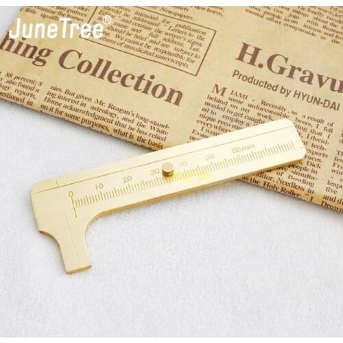 Caliper Vintage travel Brass Handy Straight scale Ruler Metal cute pure Copper Bookmark Scales book mark student school