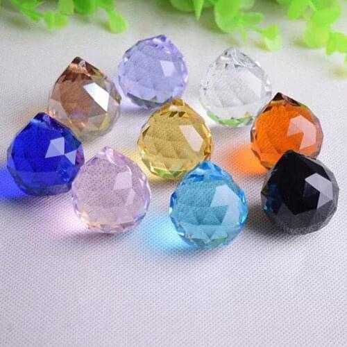 Glass Balls Decor Mixed Color Crystal Faceted Balls Glass Chandelier Prism Hanging Balls Home Decoration Accessories