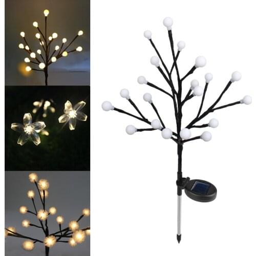 LED Solar Power Lawn Light Outdoor Garden Tree Light Waterproof Patio Christmas Tree Party Yard Landscape Night Light