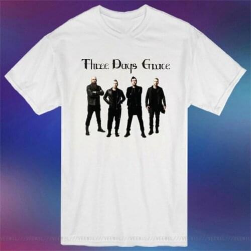Three Days Grace Band Personels Tour Poster Logo Mens White T-Shirt Size S-3XL Cotton Tee Shirt More Size And Colors